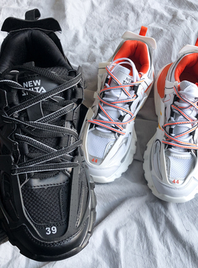 ALKE  复古撞色厚底增高休闲百搭老爹鞋子运动鞋 男女情侣款