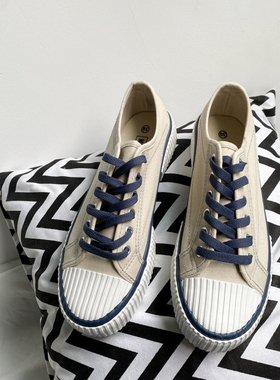 ALKE  饼干鞋复古撞色休闲ins低帮系带百搭帆布滑板鞋 男女情侣款