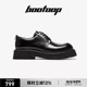 男士 bootoop播途黑色厚底德比鞋 真皮系带 时尚 休闲皮鞋 休闲鞋 正装