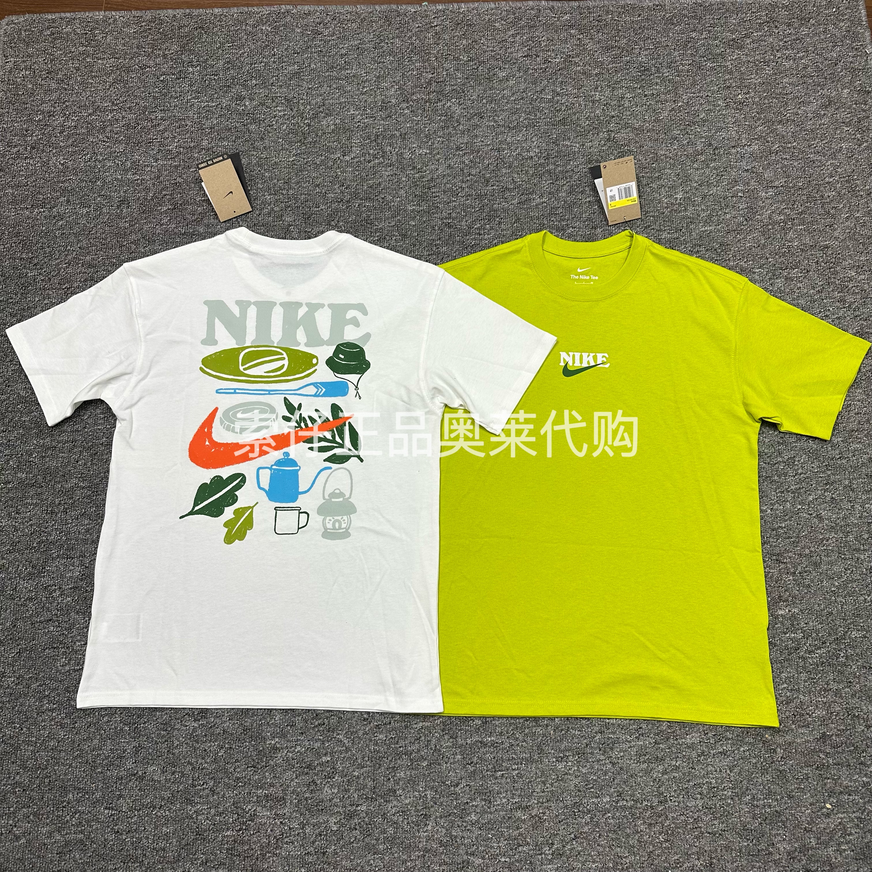 正品Nike/耐克 男子圆领运动休闲美式印花纯棉重磅T恤短袖 FN3700