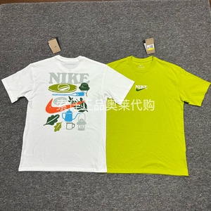 正品Nike/耐克 男子圆领运动休闲美式印花纯棉重磅T恤短袖 FN3700