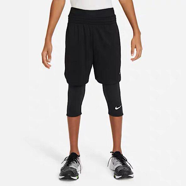 Nike耐克紧身裤男大童七分速干透气弹力篮球训练跑步FJ6819-010