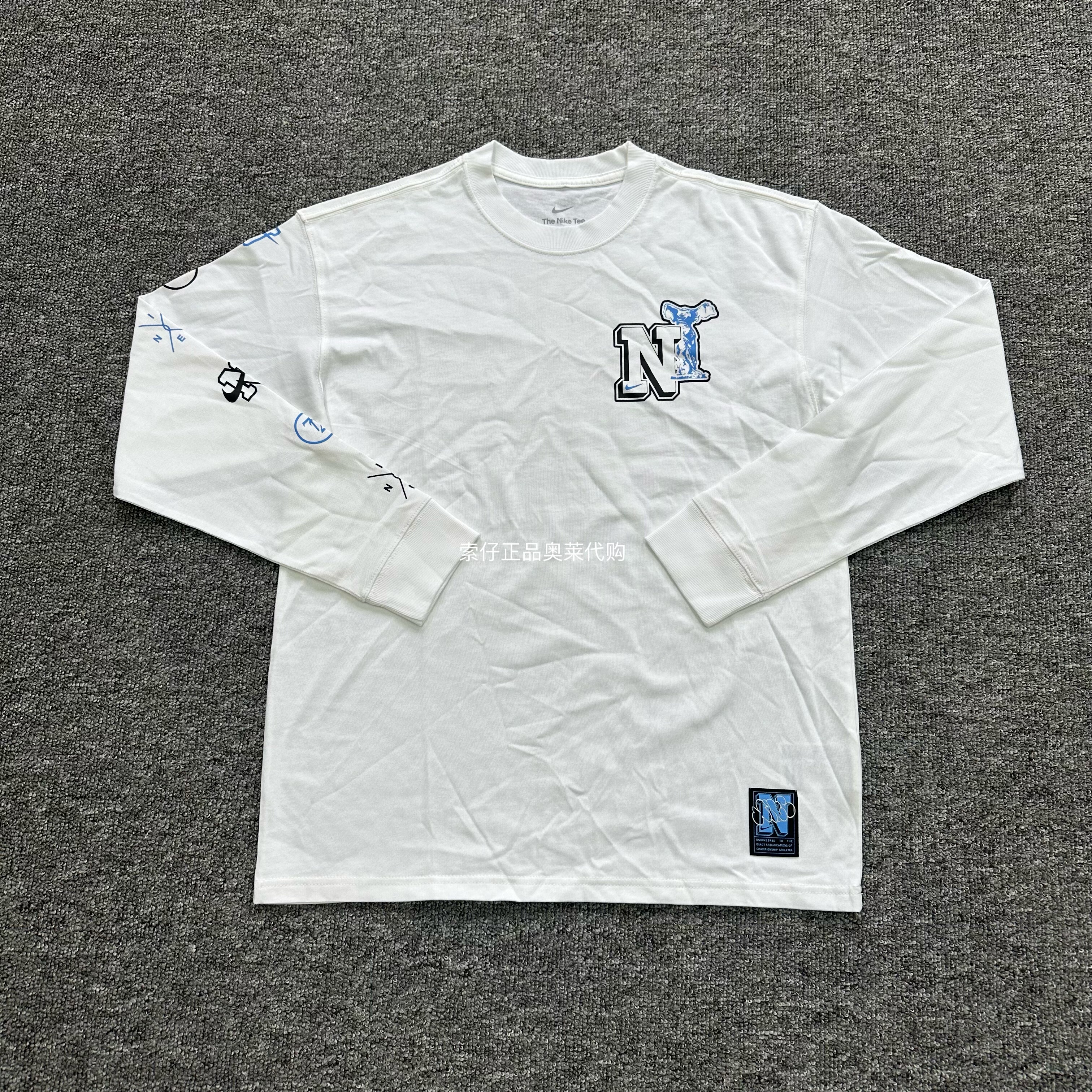 正品Nike耐克长袖T恤男春季款棉质宽松印花休闲运动打底衫 HJ3306