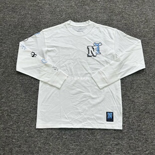 Nike耐克长袖T恤男春季款棉质宽松印花休闲运动打底衫HJ3306-100