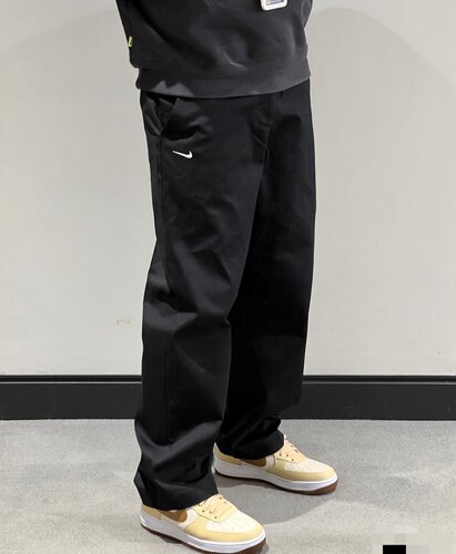 NIKE耐克 男刺绣小勾春秋 斜纹布宽松直筒工装运动休闲长裤DX6028
