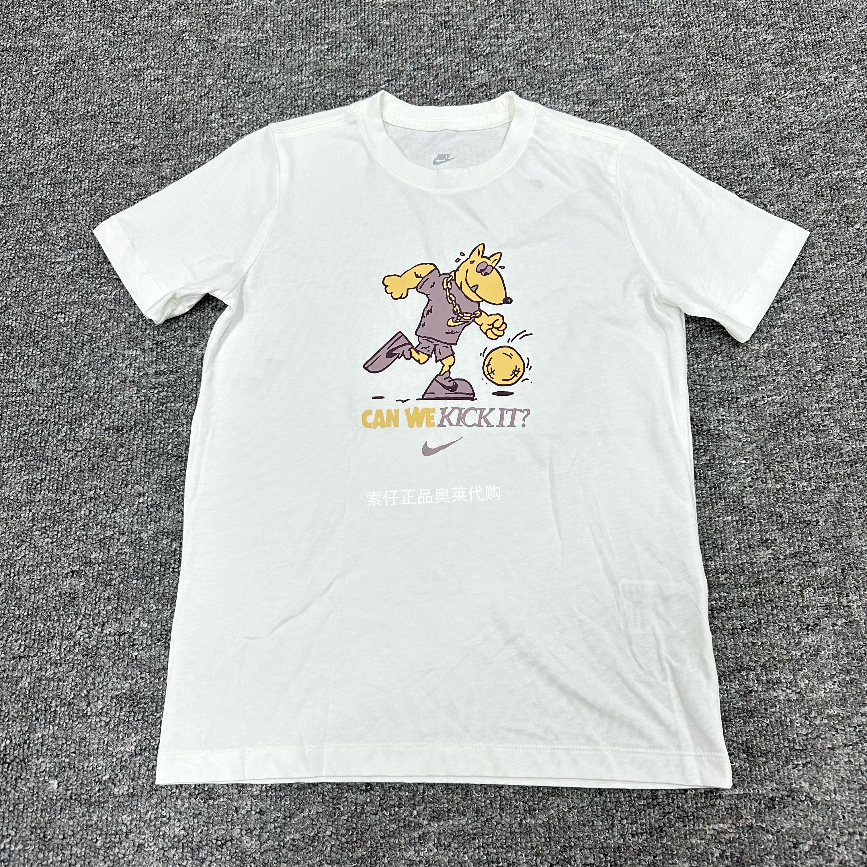 Nike/耐克 男女中大儿童新款休闲运动印花舒适圆领短袖T恤 FZ5156