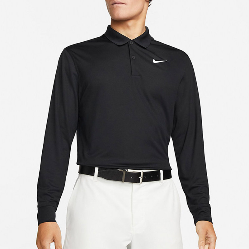 耐克NIKE Dri-FIT男子高尔夫翻领POLO衫运动休闲长袖T恤 DN2345