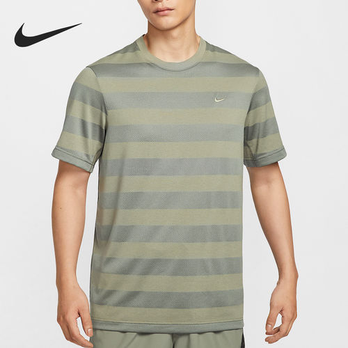 Nike/耐克 男装夏新款速干网眼透气条纹运动休闲短袖T恤 HJ3152