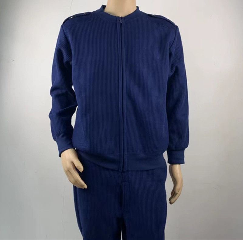 新款消防加绒保暖套装秋冬季绒衣裤火蓝色拉链式绒衣裤抓绒衣绒裤