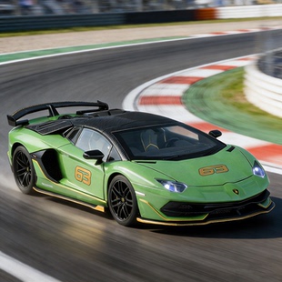 新款1:32兰博基尼埃文塔多SVJ超跑开门声光回力合金车模型玩具