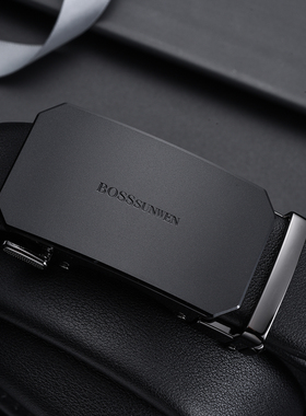 BOSSSUNWEN大牌轻商务休闲男士皮带真皮自动扣软头层牛皮裤带腰带