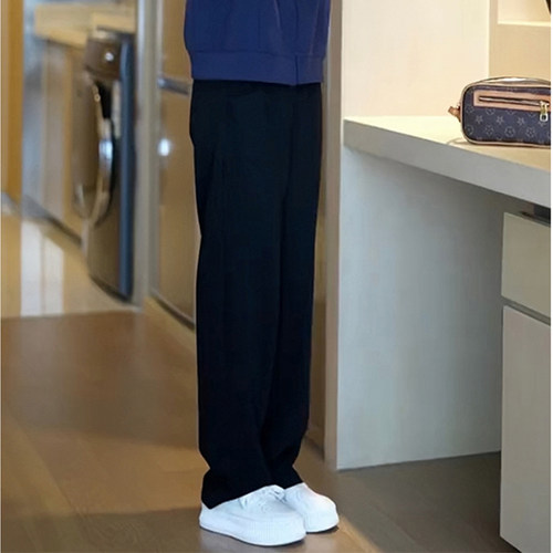纯色窄版阔腿裤春季夏天新