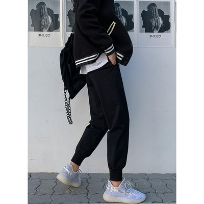 裤子夏秋季薄款宽松束脚卫