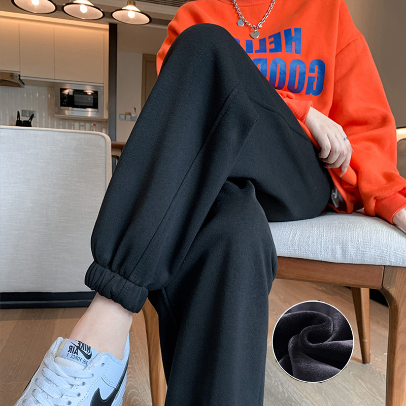 清仓捡漏纯色棉运动裤冬季休闲加绒宽松束脚春秋款直筒灯笼卫裤子,女装/女士精品,大码裤装,淘宝优惠券,粉丝福利购,淘宝优惠卷