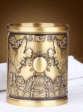 黄铜大展宏图笔筒书房办公室