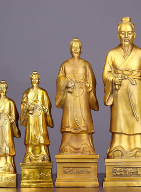黄铜站像张仲景五大名医摆件