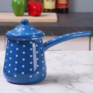 欧丽家珐琅搪瓷奶锅汤锅煮锅热油煮咖啡宝宝婴儿单柄家用美式