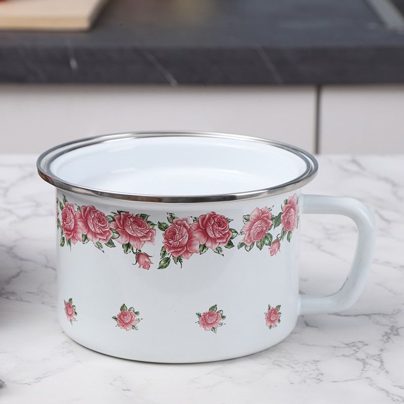 珐琅搪瓷杯泡面碗杯带盖学生宿舍便当饭盒创意日式有盖方便面防烫