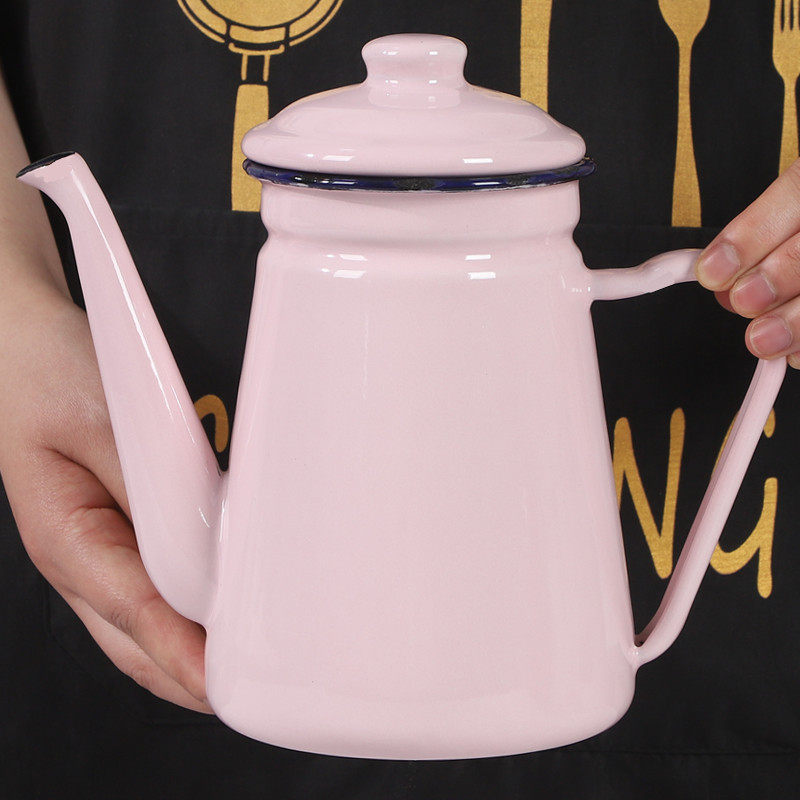 欧丽家搪瓷咖啡壶茶壶加厚珐琅搪瓷油壶油瓶调味瓶酱油壶醋壶盖