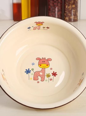 20-36cm珐琅搪瓷盆儿童卡通洗脸盆儿童婴儿洗pp盆高温消毒加热盆