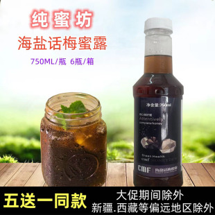 纯蜜坊海盐话梅蜜露 糖浆 风味饮料750ml 咖啡水果茶奶茶配料商用