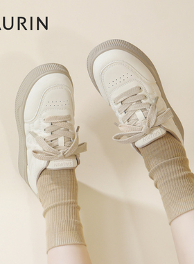 索兰板鞋女2025秋季新款时尚百搭小白鞋厚底运动休闲鞋25CX25269