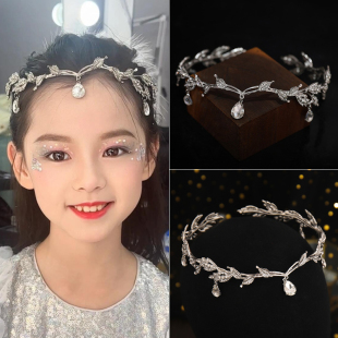 儿童皇冠头饰公主额饰眉心坠王冠发饰女童钢琴舞蹈生日舞台表演出