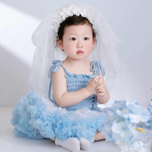 【短发可用】儿童发箍头纱宝宝周岁生日发饰可爱女童拍照影楼头饰