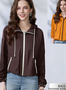 2026年春季新款时尚女士纯色长袖宽松舒适薄款休闲外套女-FAW6688