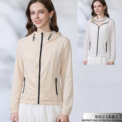 2026年春夏新款时尚女士宽松连帽薄款休闲外套防晒衣服女-FAW6928