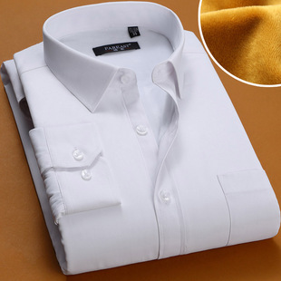 白衬衫 加厚加绒衬衣男正大码 寸男士 男长袖 商务保暖衬衫 远东秋冬季