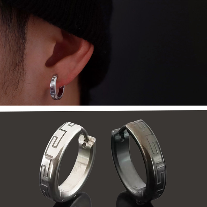 医用钛钢黑色耳环2025新款爆款男士痞帅小众设计耳圈耳扣单只耳饰,饰品/流行首饰/时尚饰品新,耳环,淘宝优惠券,粉丝福利购,淘宝优惠卷