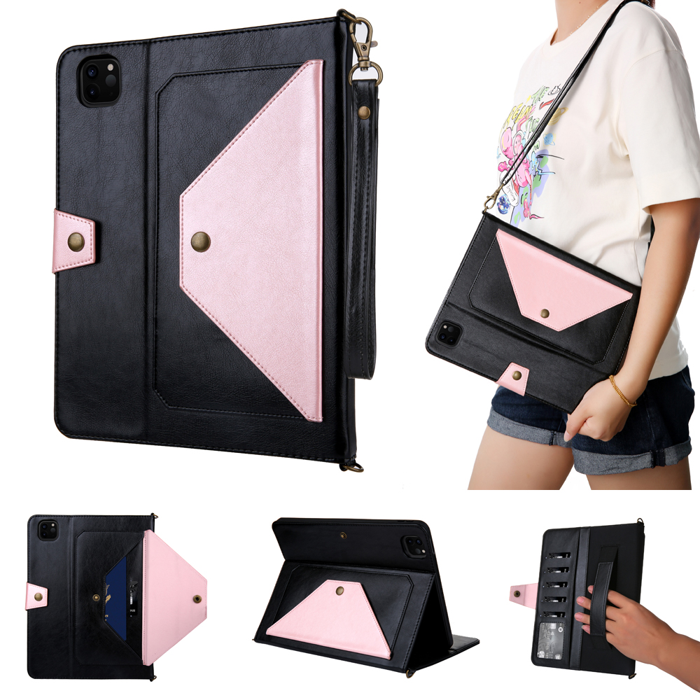 适用于平板iPad Pro11寸18 20年笔槽信封皮套iPad Air3 10.5 iPad 10.2 2021翻盖插卡支架保护套多功能斜挎包