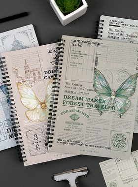 本木初品联名/造梦师 侧翻线圈本 创意复古唯美商务办公学生横线笔记本文具记事本日记本子B5 A5