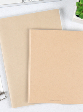本木初品联名/纯牛皮 胶套本 高颜值简约办公复古纯色横线空白英语加厚笔学生作业本记本文具记事本日记本子
