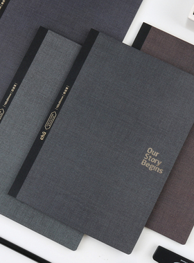 本木初品联名/亚麻经典 无线装订软面抄 创意潮流唯美简约小清新办公学生横线笔记本文具记事本日记本子B5