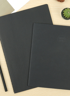 本木/自然黑卡 车线本软面抄 创意简约办公复古纯色高颜值横线学生作业本笔记本文具记事本日记本子