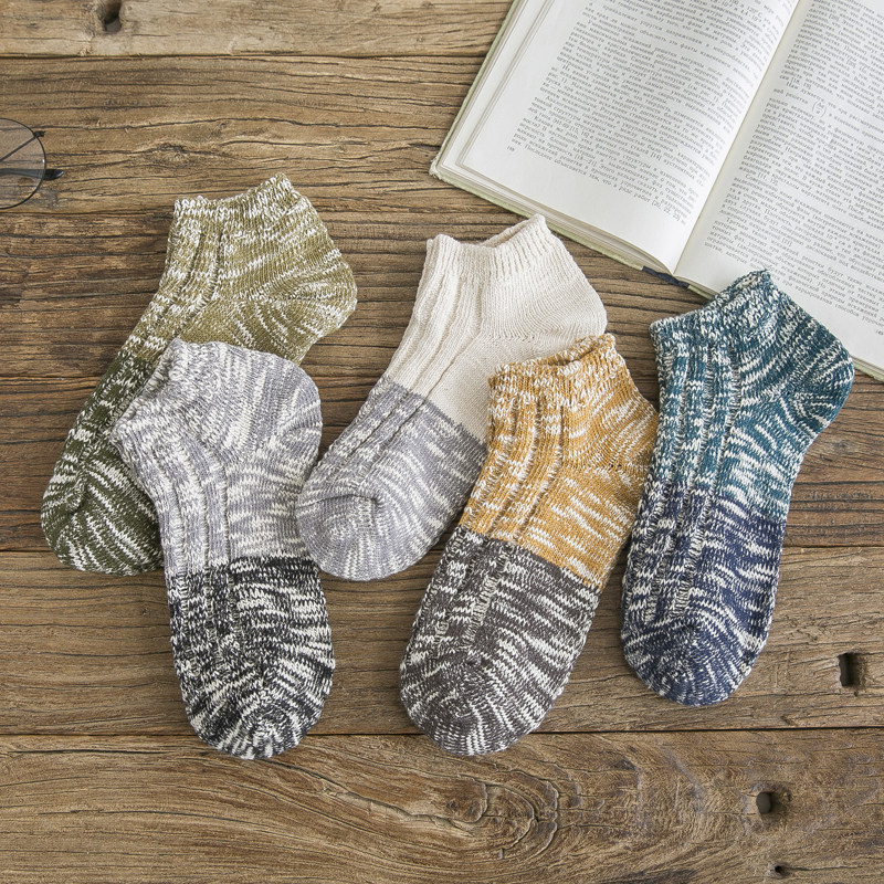 袜子男短袜粗线棉袜短筒ins潮百搭毛线加厚袜男款吸汗防臭秋季,女士内衣/男士内衣/家居服,短袜,淘宝优惠券,粉丝福利购,淘宝优惠卷