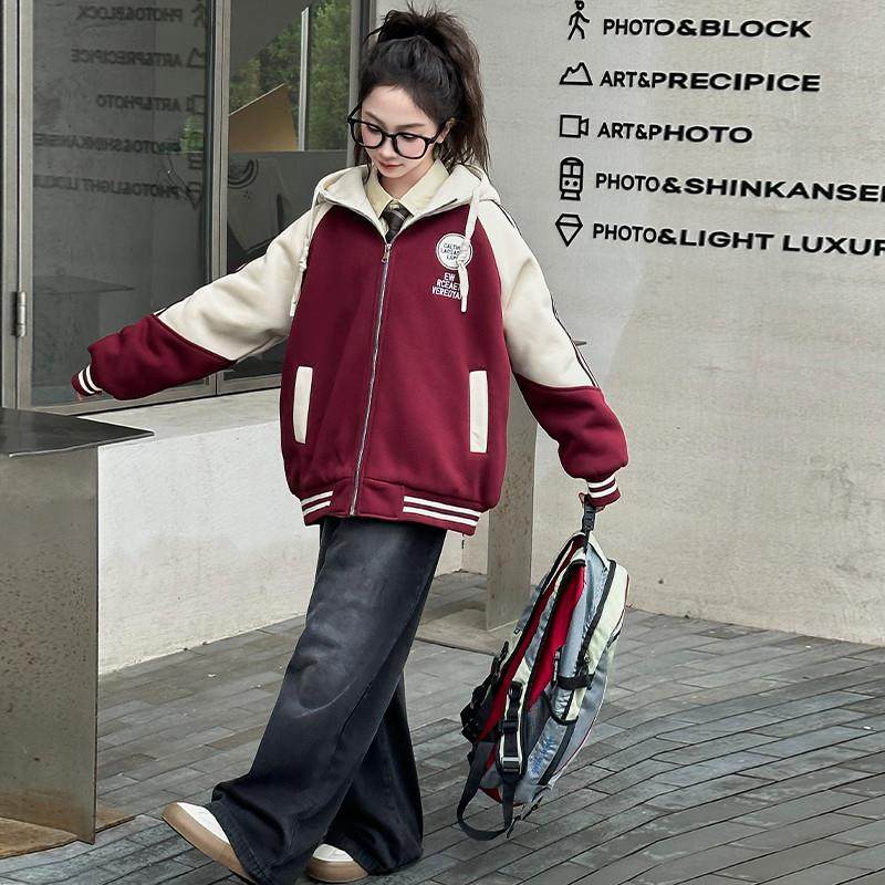 女童春秋冬卫衣外套儿童休闲棒球服2025新款中大童洋气连帽上衣潮,童装/婴儿装/亲子装,普通外套,淘宝优惠券,粉丝福利购,淘宝优惠卷