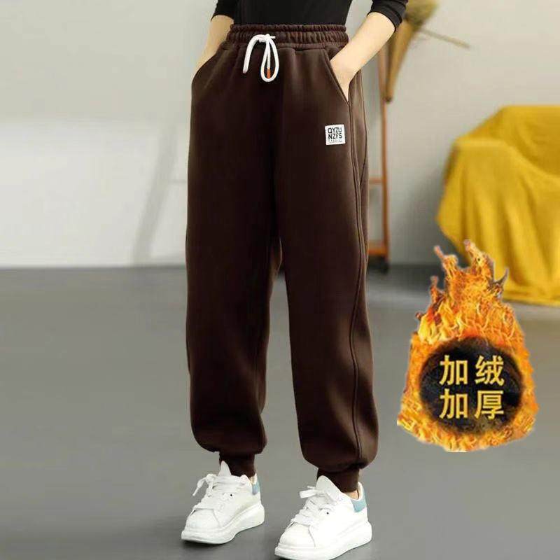 加绒加厚裤子女2023秋冬新款运动长裤束脚哈伦裤宽松显瘦保暖卫裤,女装/女士精品,休闲裤,淘宝优惠券,粉丝福利购,淘宝优惠卷