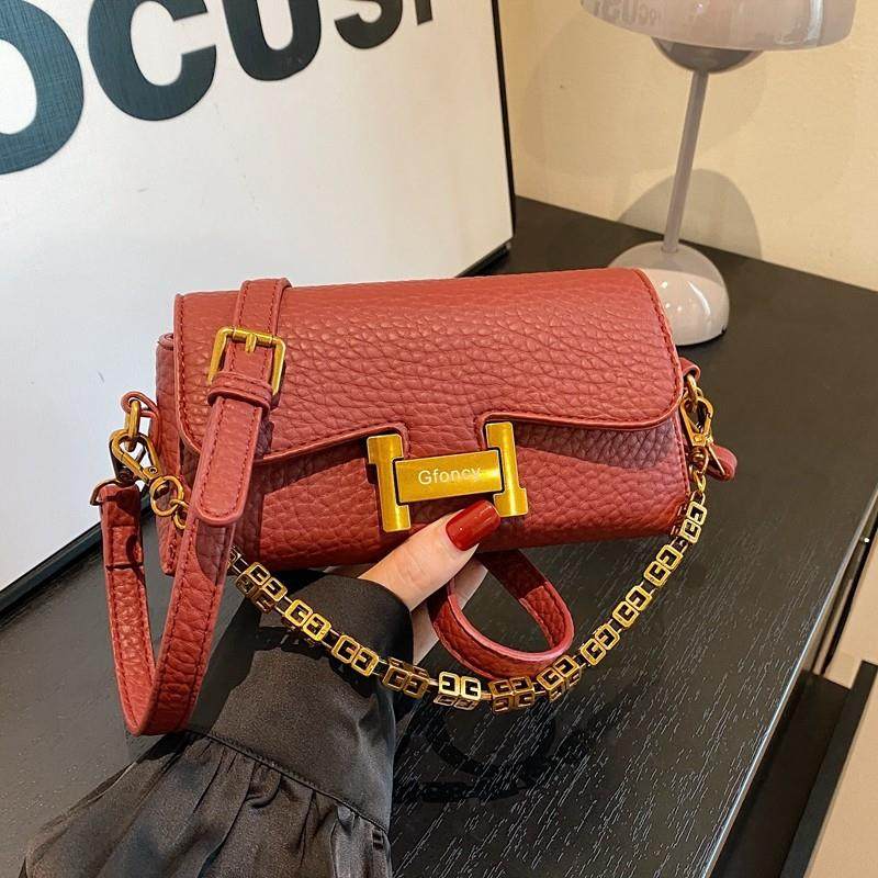 红色女士包包2025新款潮高级感小众设计百搭斜挎包时尚链条小方包,箱包皮具/热销女包/男包,通用款女包,淘宝优惠券,粉丝福利购,淘宝优惠卷