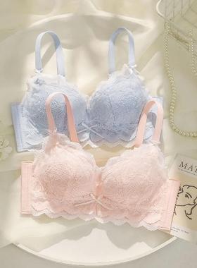 平胸AA杯内衣少女小胸聚拢显大无钢圈收副乳防下垂文胸罩秋冬新品