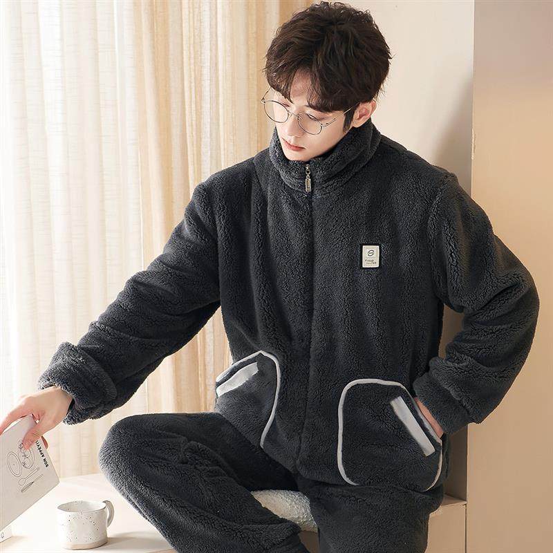 睡衣男秋冬加厚加绒法兰绒套装珊瑚绒家居服开衫拉链大码保暖冬装,女士内衣/男士内衣/家居服,睡衣/家居服套装,淘宝优惠券,粉丝福利购,淘宝优惠卷