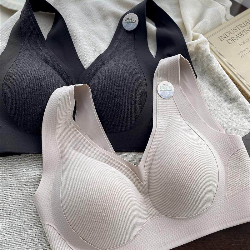 新款3759秋冬磨毛文胸无痕防下垂固定杯套头提拉女士内衣宽肩带