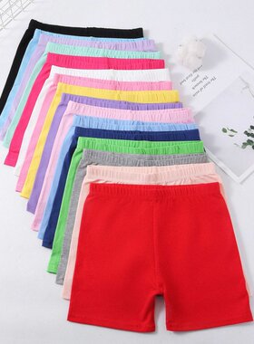 女童连衣裙打底裤夏季彩色纯棉平角裤女童安全裤儿童糖果色防走光