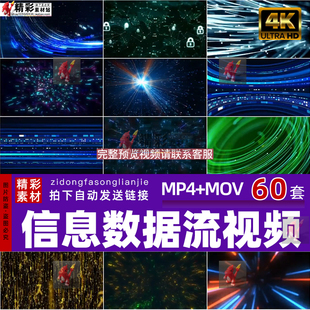 黑客帝国数字雨大数据流传输下落汉字文字雨信息流视频背景素材