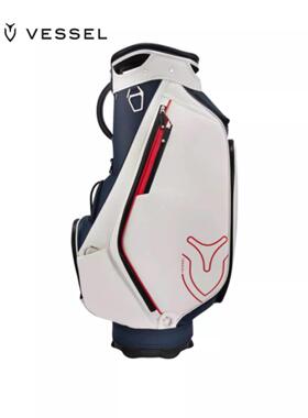 VESSEL高尔夫球包男士职业款球包8.5寸/5格皮革防水golfbag套杆包