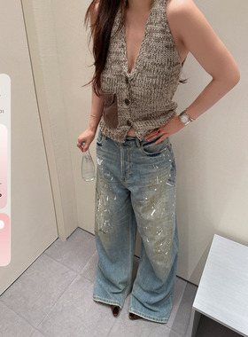 IUIU阿晶家 阿晶私服款 双织色挂脖上衣新款性感辣妹无袖吊带背心