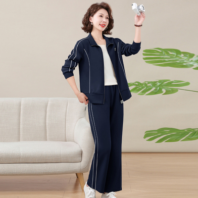 休闲妈妈时尚气质两件套裤