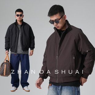 占大帅 高级感痞帅90白鸭绒立领羽绒服男宽松潮牌保暖外套 冬季